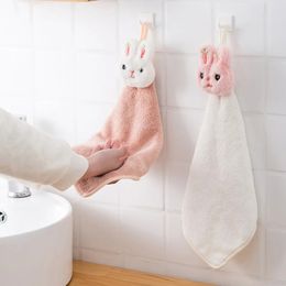 2024 Cartoon konijn doekje hand handdoek zacht dikker koraal fleece super absorberende snelle droge kinderen terry handdoeken voor keuken badkamer voor super