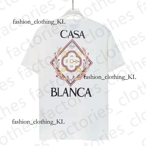 2024 Casa Blanca T-shirt Men Femmes Designer T-shirts Top Man Casual Chef Letter Shirt Luxury Street Shorts Shorts Clothes Sweet Shirt T-shirt 56