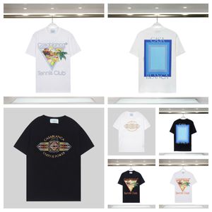 2024 Casablanc Designer Men T-shirt Set Masao San Print Mens Casual Shirt et Short Womens Loose Silk Shirt Tees Men Tshirt S-3xl