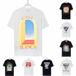 2024 Casablancas T-shirt Luxury Mens Tees Portez Summer Round Nou Sweat Absorbant les manches courtes extérieures Coton Designer Cotton T-shirt Casablancas Shirts