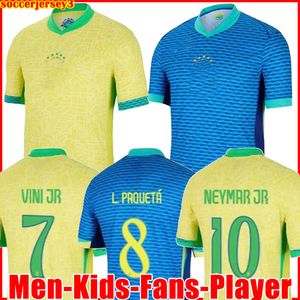 2024 Casemiro Jesus Brazils Soccer Jersey 24 25 Richarlison 2025 Camiseta Raphinha Paqueta Vini Jr Rodrygo Brasil voetbalshirt Mannen Kids Uniform Fans Player Neymar Neymar Neymar Neymar