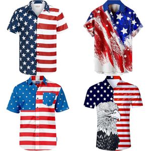 2024 Hommes décontractés chemises créatrices de vêtements pour hommes Blouse Sun Star Star Striped Imprimé Shirts à manche à manches à manches courtes