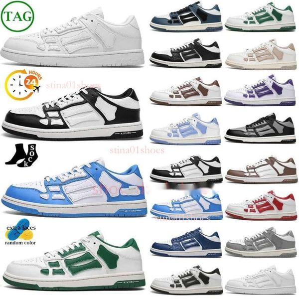 2024 Chaussures décontractées Chaussures de créateurs Squelette Skel Top Chaussures basses à lacets Baskets Blanc Noir Bleu Vert Skelet Bones Runner Sports Baskets à plate-forme pour hommes Taille