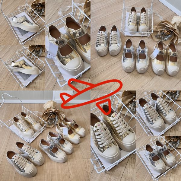 2024 zapatos casuales zapatos de diseñador plataforma para mujer zapatillas vintage de cordón dorado plateado up velcro size 36-40 clásico cómodo gai blanco blanco