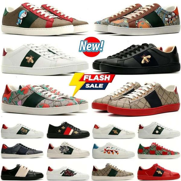 2024 Chaussures décontractées Italie Designer Chaussures de luxe Sneakers extérieurs plate-forme Low Men Femme Trainers Chaussures Tiger Broidered Ace Bee Blanc Green rouge rayures pour hommes