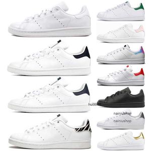 2024 Casual schoenen Leren schoen Flats Sneakers Designer Origineel Groen Triple Zwart Wit Blauw Rood Roze Zilver Lows Stan Smith Heren Dames Heren Stan