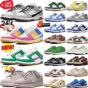 2024 Casual schoenen Low Panda triple pink Grey Fog Syracuse Team Green Medium Olive UNC Georgetown Malachite sail walking GAI jogging sneakers trainers maat 36-45