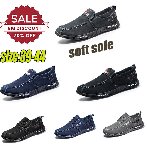 2024 Chaussures Casual Hommes Designer Chaussures Sneaker Noir Bleu Gris Matière Vintage Extérieur Sport Baskets Doux Confortable Chaussures Antidérapantes Prix Bas