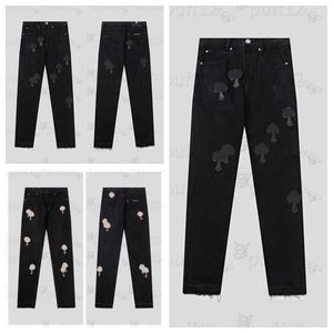 2024 Ch Jeans pour hommes Jeans pour hommes de créateur Do old wash chrome jambe droite jeans amples coeur imprimé mode unisexe décontracté jeans graffiti hip hop haute rue