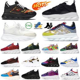 2024 Réaction en chaîne Chaussures de sport Hommes Femmes Designer Baskets Plate-forme Chaussure Triple Jaune Orange Rose Bluette Baroque Print Tartan Hommes Femmes Baskets en plein air