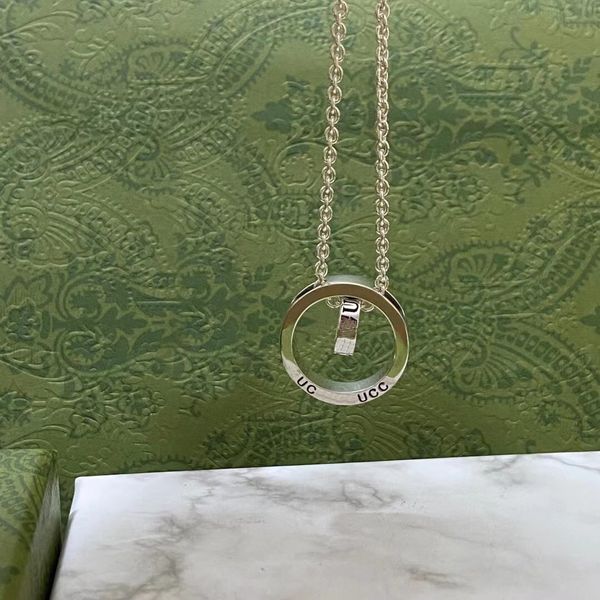 Collier changement de Fortune, bijoux de collier G en argent de créateur, collier à petite boucle et grande boucle, 2024