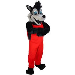 2024 Karakter Big Head Gray Husky Mascot Costumes Hallowen Stage Performance Activity Sales Promotie Kerstkleding Kostuums