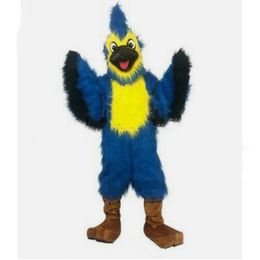 2024 Caractère Long Fur Eagle Hawk Bird Mascot Mascot Costumes Hallowen Stage Performance Activity Promotion Promotion de Noël Robe de Noël