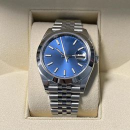 2024 Check luxe horloge platina mintgroen horloge 41 mm automatisch herenhorloge 126300 Automatische mechanische armband Herenhorloges Waterdichte horloges
