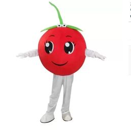 2024 Kersenmascottekostuum Topkwaliteit Aanpassen Cartoon Fruit Anime-themakarakter Volwassen grootte Kerst Carnaval-kostuum