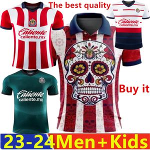 2024 Chicharito Chivas de Guadalajara voetbaltruien 23 24 3XL 4XL Alvarado F.Beltran C. Cowell voetbalhirt Home Away Men Kids Kit