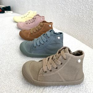 2024 Kinderen Casual unisex Classic High Top Girls Canvas Student Lace Up Sneakers For Boys Kids Shoes F7