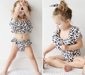 Maillot de bain une pièce pour enfants, imprimé léopard blanc, à la mode, pour filles, + foulard, deux pièces, vêtements pour enfants, 2024