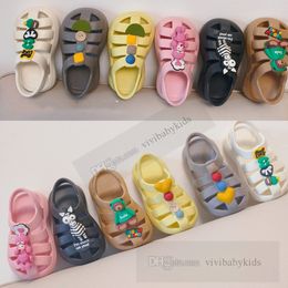 2024 Niños Sandalias Romanas Biños Diy Diy zapatos de playa transpirables Moda zapatos para niños Suman Niñas Sandalias casuales Z7709