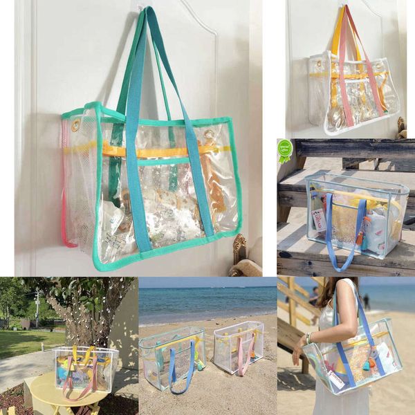 2024 Enfants Sand Away Protable Transparent Sac Enfants Jouets Sacs De Rangement Natation Grand Sac De Plage Pour Serviettes Femmes Cosmétique Maquillage Sac