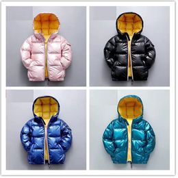 2024 Veste d'hiver pour enfants Manteau pour enfants fille argent or garçons manteaux à capuche décontractés vêtements pour bébés vêtements d'extérieur pour enfants Parka vestes combinaison de neige # 357