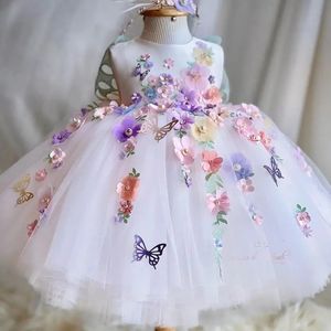 2024 Childrens Princesse Robe de soirée APPLIQUES SANS MARCHES DESCEAUX BAPPILS BAPPREMIS EID FILLES FILLES A3647 240326