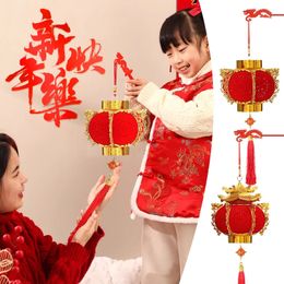 Lanterne porte-bonheur rouge portable de l'année chinoise 2024, symbole de bonne fortune pour la fête du printemps, célébrations à domicile, cadeau pour enfants 240119