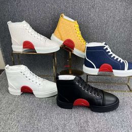 2024 Christain Loubotin Red Bottoms Designer Platform Casual Shops Sneakers Luxury Soledd Soled Crescent Soled High Top Shoes Mens Shoes Cas 7rkf