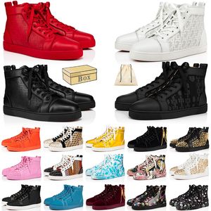 2024 Christain Loubotin Rouge Bottomlies Locage de luxe Chaussures de créateurs Platforms Sneakers Big Size US 13 SPIKES JUNIO