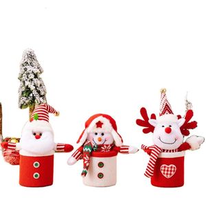 Decoración navideña 2024, bonita caja de dulces con forma de Papá Noel y caja de almacenamiento de manzanas y frutas de la paz, suministros para decoración navideña