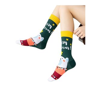 2024 SOCKS DE NAVIDAD Cotton Fun Ful Favor Favor Men Calcetines Gráficos Santa Claus Elk Snowman Cartoon Impresión transpirable Xmas Regalo Festivo Regalo Festivo