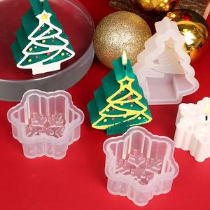 2024 Kerstboom Geurende kaarsen Siliconen Schimmel Diy Handgemaakte kaarsengreep soap Mallen harten Xmas Craft cadeau maken Mold Home Decor