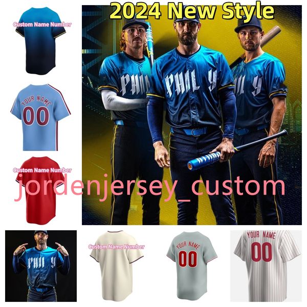 2024 City Connect 3 Harper Baseball Phillies Jersey cousue personnalisée 10 JT REALMUTO KYLE SCHWARBER PHILADELPHIA NOLA BRYSON STOTT ZACK WHEELER CASTELLANOS ALEC BOHM