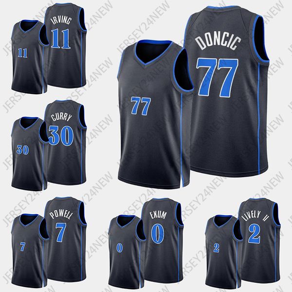 2024 City Luka Doncic Kyrie Irving Basketball Jerseys 77 11 Tim Hardaway Jr. Christian Wood Blue Black Edition Green Jersey 2023 24 New City XS-4xl Men Women Youth Youth