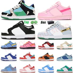 2024 Classic Big Kids Shoes Niño Zapato bajo Diseñador Zapatillas de deporte Panda Duncks Bajo Bebé Triple Rosa Negro Indigo Haze Jóvenes Bebés Enfant Boy Girl Niños Entrenadores