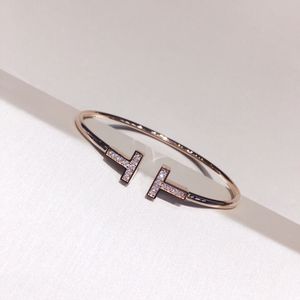 Bracelet de marque classique avec lettre T, bijoux en acier inoxydable pour femmes, cadeau q6, 2024