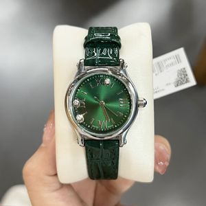 2024 Classic Diamond Little Green Watch Light Luxury Watch Gift pour la Saint-Valentin pour la Saint-Valentin pour petite amie Quartz Automatic Watch Leather Watch Band Birthday