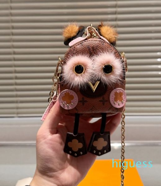 2024 Classic Flower Owl Match Hands Hands Key Chain Pendants Pendies Loudies Lipstick Cosmetic Mirror Coin Purse