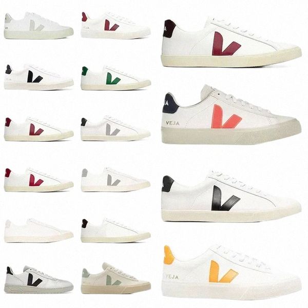 2024 Classic France Brésil Vert Low Carbone Life v Organic Cotton Flats Platform Shoes Womens Casual Designer Cuir Sneakers Mentiers Mens 36-45 A41