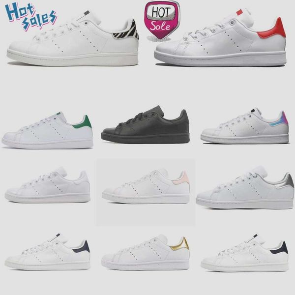 2024 Classic Stan Smith Superstars Running Shoes Mujeres Mujeres Triple Blanco Blanco Rojo VERDE Pindo azul marino Azul Diseñador de deportes Shopging Shogging S12