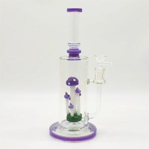 2024 Helder Crème Paars Zeldzame Bruch Paddestoel 11 Inch Glazen Bongs Waterpijp Bong Tabaksrookbuis 14MM Bowl Dab Rig Recycler Bubbler Pipes