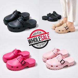 2024 Clog Hebilla Diseñador Diapositivas Sandalias Plataforma Zapatillas Para Hombre Para Mujer Blanco Rosa Zapatos Impermeables Hospital De Enfermería 36-41