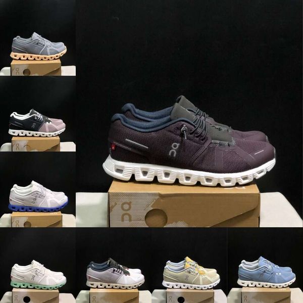 2024 Cloud 5 Hombres Mujeres Diseñador Zapatos para correr Shale Magnet White Chambray Rose Shell Clouds x Undyed Pearl Mens Trainer Sneaker Tamaño 36-45