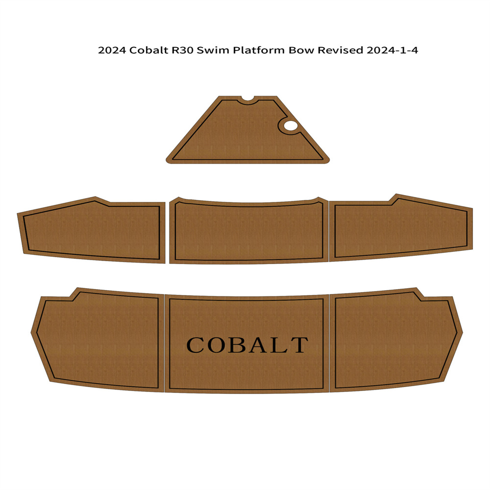 2024 Cobalt R30 Plataforma de natación Pad, Eva Eva Foam Faux Teak Deck Mating Mat Seadek Marinemat Gatorstep Style Adhesivo