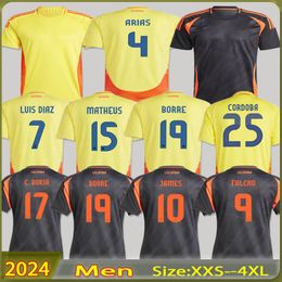 2024 Colombia Copa América James Soccer Jerseys 24 National Team Football Shirt D. Valoyes Arango C. Chucho Versión de jugadores Men Kids