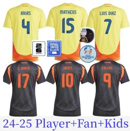 2024 Colombia James voetbaljersey fan 24-25 Colombia National Team Football Jersey Home and Away Player 2024 Copa America D Valoyes Arango C.Chucho Cuadrado Kids Kids