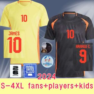 2024 Colombia JAMES Camisetas de fútbol Kit para niños 2025 Camiseta de fútbol del equipo nacional de Columbia Conjunto visitante Camisetas 2024 Copa América D.VALOYES ARANGO C. CHUCHO