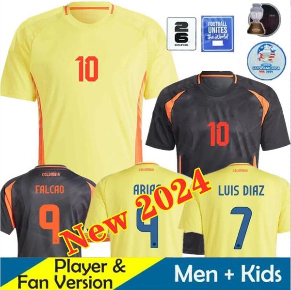 2024 Colombie Copa America JAMES Soccer Jerseys Kit enfants 24 25 Colombie Maillot de football de l'équipe nationale à domicile Camisetas D.VALOYES ARANGO C. CHUCHO CUADRADO