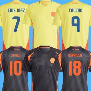 2024 Colombia Soccer Jerseys 10 Valderrama Luis Diaz Falcao James Home 24 25 Colombia Football Shirt Cuadrado National Team Men Kids Kit Camiseta de Futbol