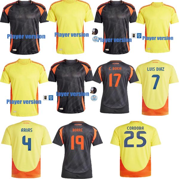 2024 Colombie Soccer Jerseys 24 25 JAMES FALCAO CUADRAD Maillot de football Rodriguez Camiseta maillot de foot 1990 qualité supérieure Retro Valderrama Player version